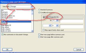 Summary Part for Charges List ID